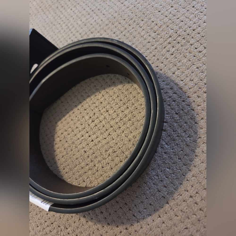 New Nike Reversible Men's Black & Brown XL 42-44 silver texture belt buckle - Picture 16 of 16